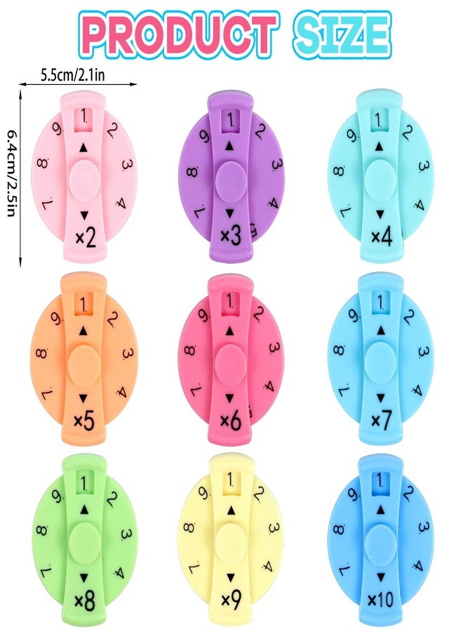 QETRABONE 9 Pcs Math Fidget Spinners, Math Fidget Toy for Adults, Learn Multiplication and Division with The Math Spinners, Math Game for Home Classroom Prizes - Image 2